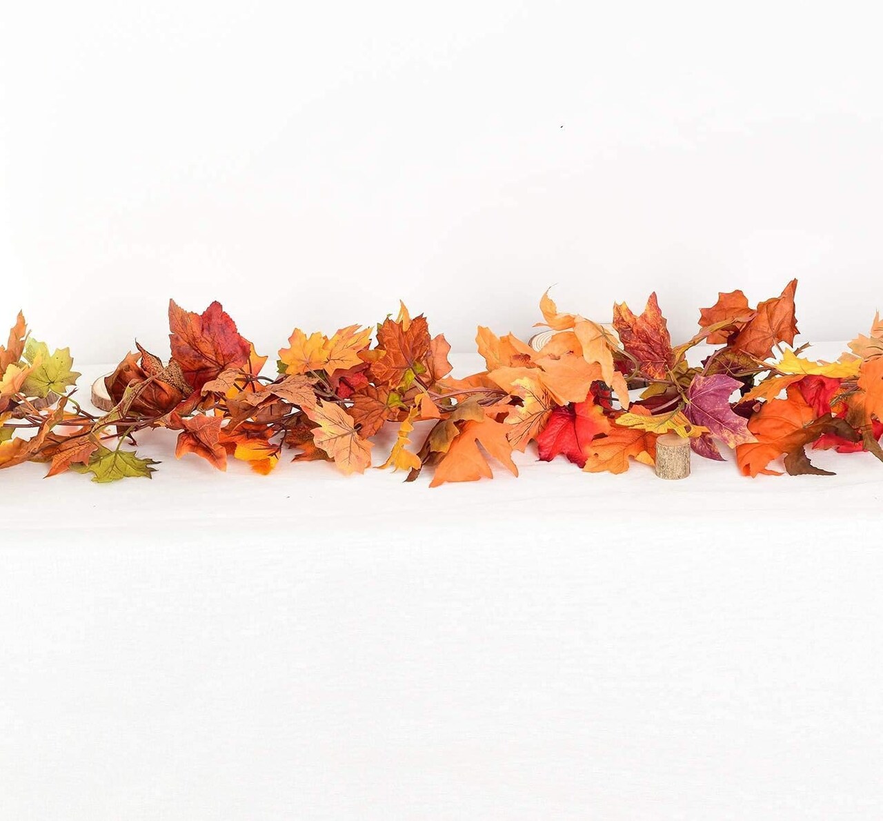 4 Pack Fall Maple Leaf Garland Artificial Maple Garland, Autumn Hanging Fall Leave Vines for Indoor Outdoor Wedding Thanksgiving Dinner Party Decor